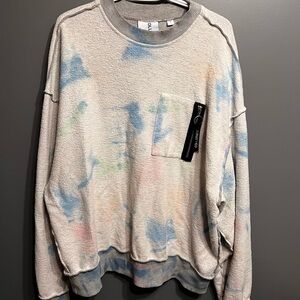 ASOS Collusion Oversized Grey Sweater with tie-dye styling